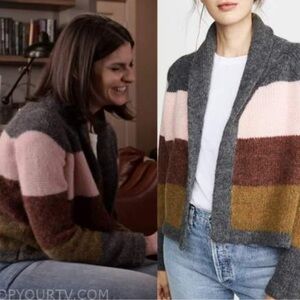 THE GREAT Allison's striped cardigan on Grace and Frankie On Tv Size 0